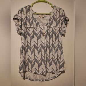 Navy Chevron Women's Blouse